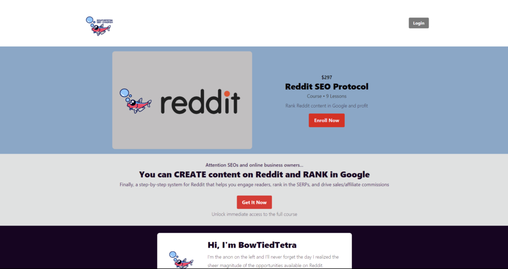 BowTiedTetra - Reddit SEO Protocol - Rank Reddit 