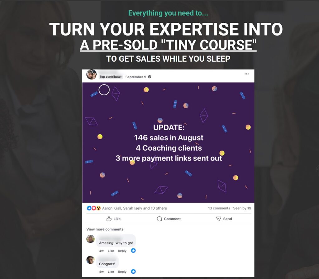 The TinyCourse Method + Upsell