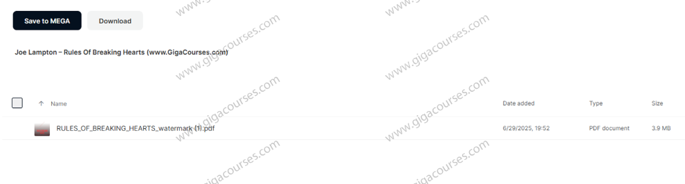 Joe Lampton – Rules Of Breaking Hearts