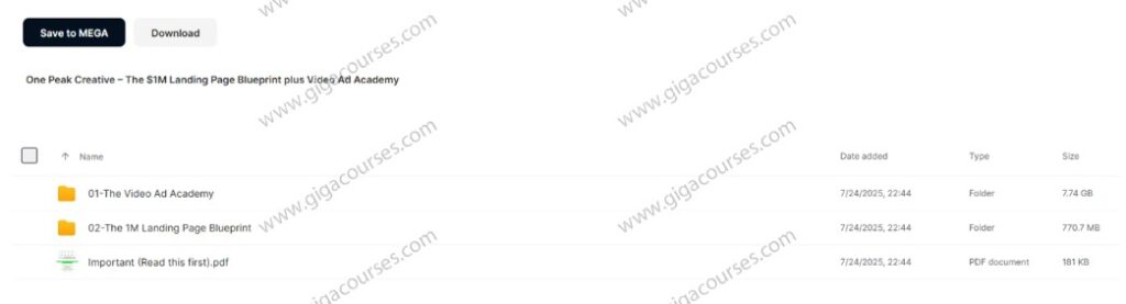 One Peak Creative – The $1M Landing Page Blueprint plus Video Ad Academy