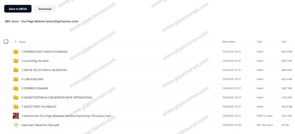 SEO Jesus - One Page Website