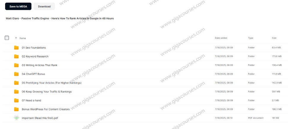 Matt Giaro - Passive Traffic Engine - Heres How To Rank Articles In Google in 48 Hours