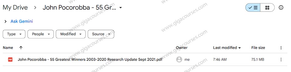 John Pocorobba - 55 Greatest Winners 2003-2020 Research Update Sept 2021