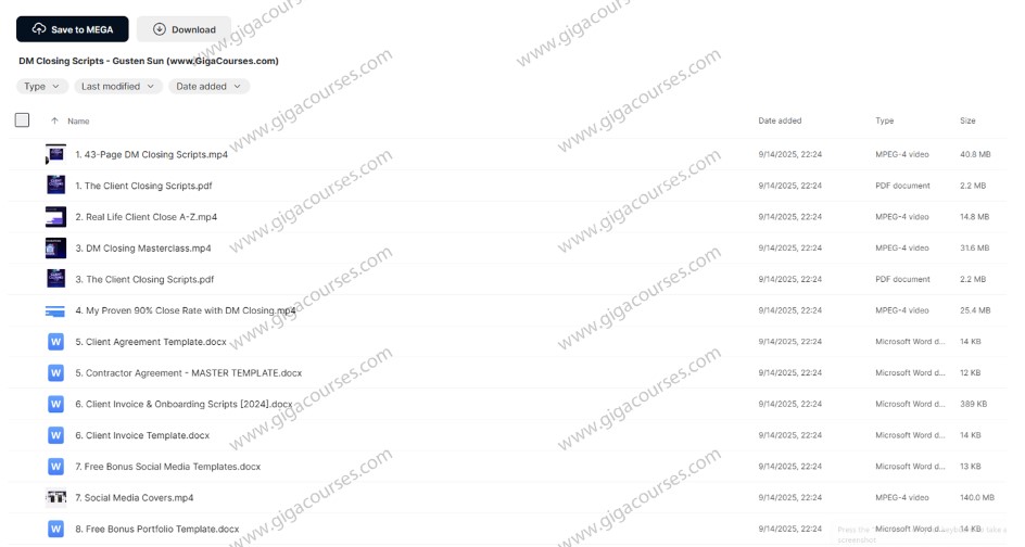 DM Closing Scripts - Gusten Sun