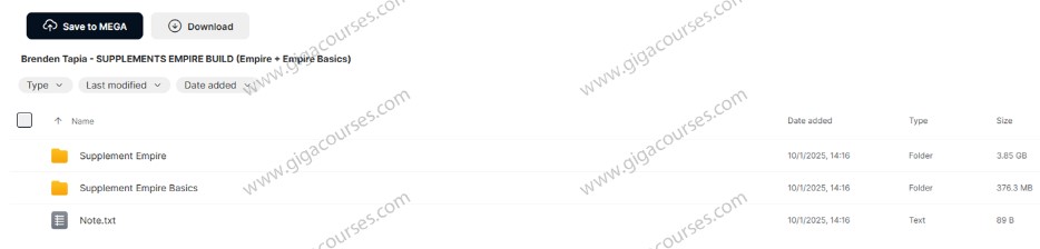 Brenden Tapia - SUPPLEMENTS EMPIRE BUILD (Empire + Empire Basics)