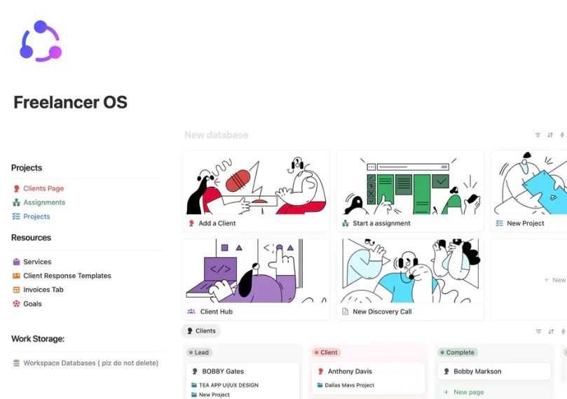 Freelancer OS (all-in-one template)