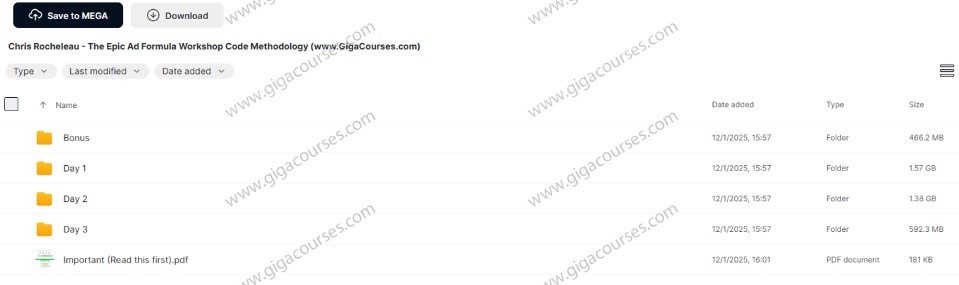 Chris Rocheleau - The Epic Ad Formula Workshop Code Methodology