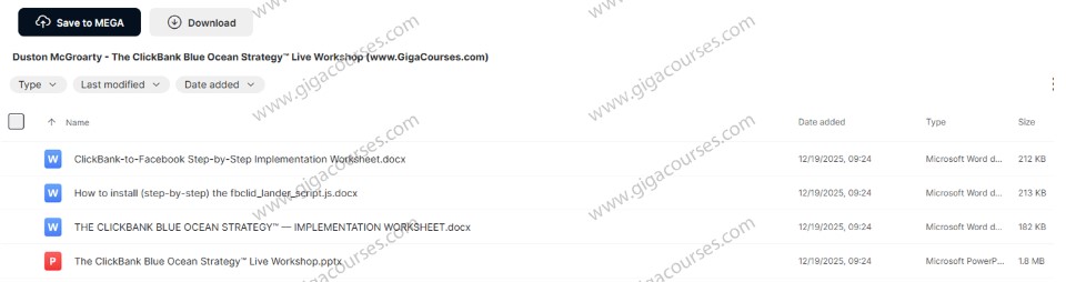 Duston McGroarty - The ClickBank Blue Ocean Strategy™ Live Workshop