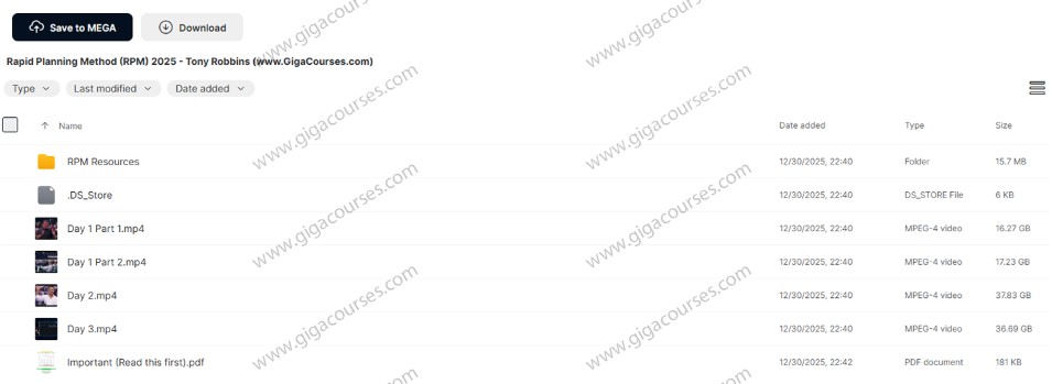 Rapid Planning Method (RPM) 2025 - Tony Robbins