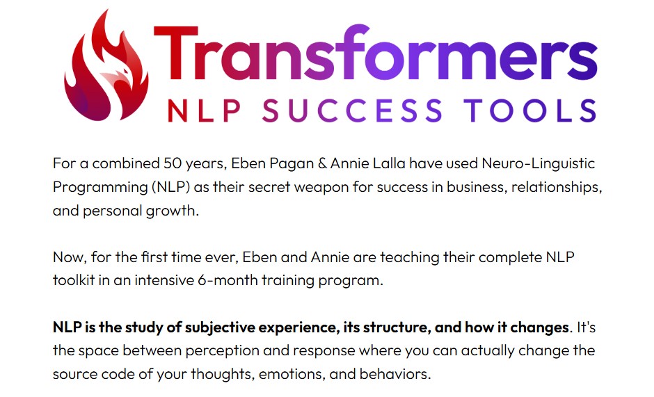 Eben Pagan - Transformers NLP Success Tools