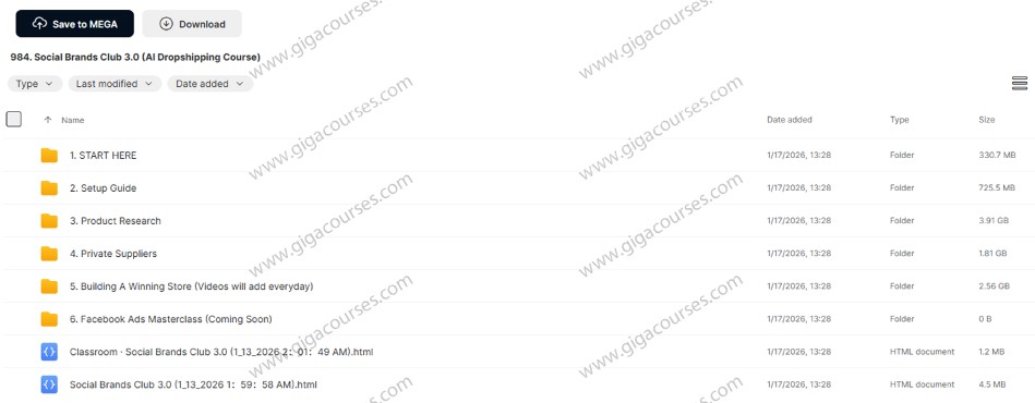 Social Brands Club 3.0 (AI Dropshipping Course)